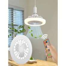 Ventilador de techo con luz LED giratoria para el hogar, boca de rosca E27, luz de ventilador de techo de tres colores para sala de estar, control remoto, luz de ventilador de dormitorio de 30W, puede agregar tabletas de aromaterapia, purificar el aire, enfriar y disipar el calor - Blanco - Ver 4