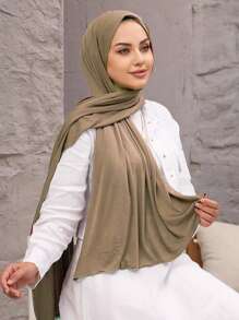 1 件女士纯色弹力头巾，适合 Abaya