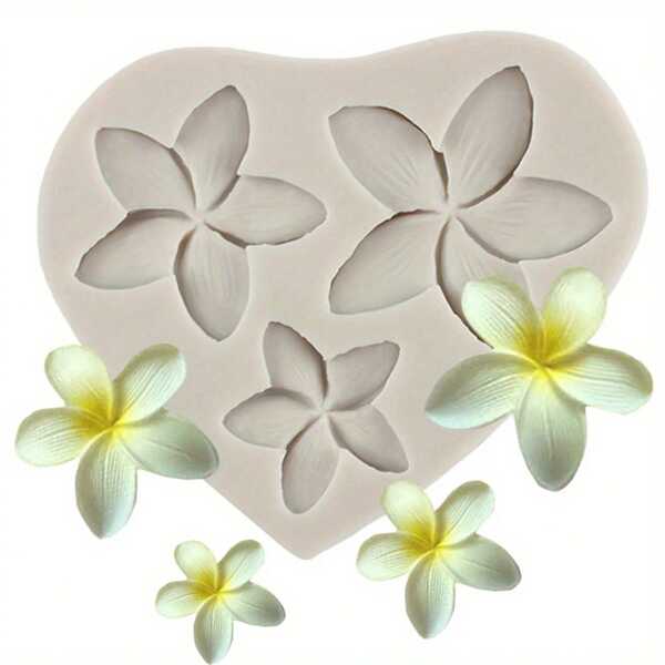 1pc Plumeria Flower Pendant Mold Wedding Cake Decorating Tools Cupcake Topper Chocolate Fondant Mould Polymer Clay Candy Molds