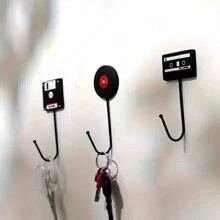 1 pièce Crochet de style industriel vintage avec adhésif puissant, Crochet adhésif, Crochets adhésifs, Crochet de manteau/sac sans perçage puissant, Crochet de porte de salle de bain, Crochet de serviette de cuisine, Accessoires de rangement pour la maison - Sans perçage, multi-usage, anti-rouille en PVC pour casques, vêtements, sacs à dos et plus - Facile à installer, étagère de salle de bain, crochets, supports, crochet mural blanc, noir, crochets muraux adhésifs, supports muraux pour sacs à main, décorations murales, crochets pour cadres