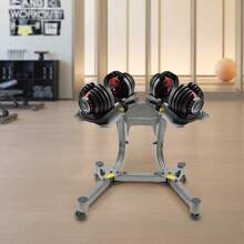 YUNRUX Adjustable Barbell Rack With Wheels And Storage For Weightlifting, Barbell Stand For Strength Training, Max. 100 Kg / 220 Lbs - Black - View 11