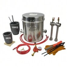 Kit forno di fusione per metalli da 16 kg 2642 ° F/1450 ° C Forge doppio bruciatore 100000 BTU Forno per fonderia domestico Strumento di fusione adatto per fusione di rottami metallici e fusione di metalli preziosi