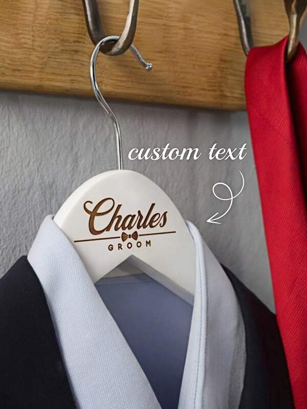 1 pezzo Appendiabiti da sposa in legno intagliato personalizzato, rastrelliera per abiti da sposa e sposo con il tuo nome, regalo unico per damigelle d'onore, colore bianco o legno naturale, forniture per matrimoni, decorazione per abiti da ballo, addio al nubilato, regalo per San Valentino