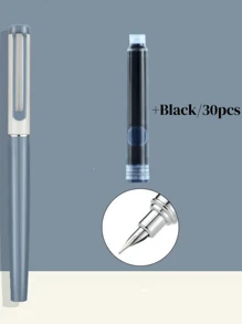 [Customized] Engraved On The Pen Shaft / Provide 1pc Elegant, Fashion, Beautiful Custom Ink Refillable Fountain Pen With 0.28mm Fine Nib / Smooth Writing, Comes With 30pcs Ink Cartridges 3.4mm In Diameter, Thoughtful Daily Writing/Calligraphy Pen, Personalized Gift For Valentine's Day, Christmas, Father's Day, Teacher's Day, Thanksgiving Back To School