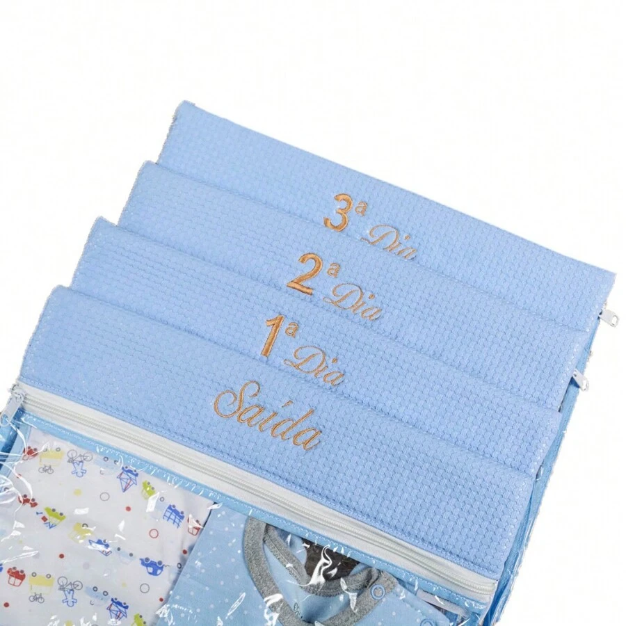 4 And 6 Piece Braided Maternity Bag Luxury Organizer - 淺藍色 - 查看 1