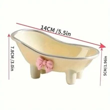 Bathtub Soap Tray - Cute Creative Soap Dish Holder, Bathroom Accessories, Space-Saving Design For Organized Bathroom Countertops Home Bathroom Decor Fall Decor Back To School - Black - View 6