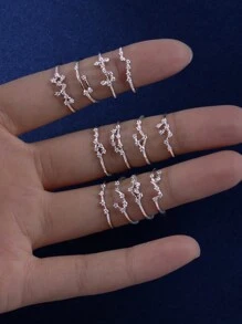 1 Pezzo Anello in Argento Sterling 925 con 12 Segni Zodiacali, Regolabile, Adatto per l'Uso Quotidiano delle Donne, Il Miglior Regalo per Madre, Fidanzata e Sorelle