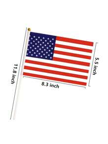 10 包小型美国国旗迷你美国国旗/美国国旗棒手摇各国国旗 5.5x8.3 英寸美国手持旗帜适用于户外爱国节日庭院露台装饰 - 彩色 - 查看 4