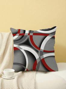 2 pièces Housse de coussin décorative en polyfleece à motif géométrique moderne