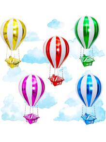 1 pieza Globo de helio con diseño de globo aerostático 4D, opciones de color rojo/rosa/azul/amarillo/verde, decoración para fiesta de cumpleaños, decoración de interiores y exteriores para celebraciones y fiestas