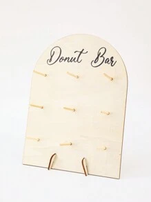1Set 26*35cm Wooden Doughnut Bar Display Stand Holder Board,Suitable For 9 Donuts, Food Display Racks, DIY Dessert Decoration Props, Cake Decoration Racks,Birthday Party Table Decor Babe Shower Wedding Gender Reveal Party Supplies