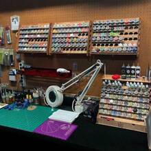 Paint Organizer For  Paint Bottles And Brushes - Paint Holder With   Miniature Stands - Paint And Brush Storage For Miniature Paints - Citadel/Vallejo 74 holes - View 7