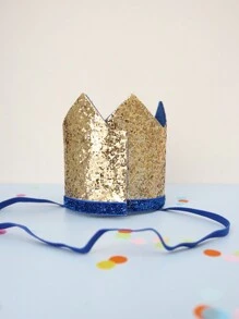 1 件金粉 1 岁生日皇冠帽，适用于生日派对装饰 - 彩色 - 查看 11