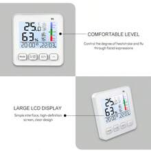 Digital Indoor Thermometer Hygrometer, LCD Display Temperature Humidity Monitor For Home, Bedroom, Living Room, Warehouse - Adult Age Range, Plastic - One Piece - View 9