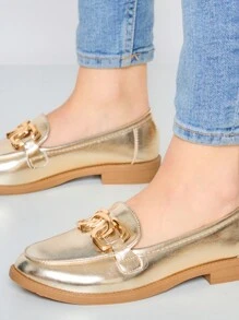 Women's Metal Chain Decor Casual Fashion Flats