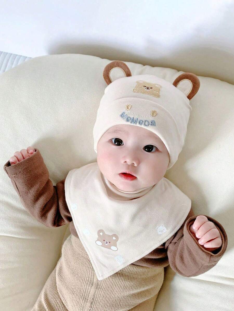 1pc Baby Cap Spring And Autumn 3-6-12 Months Male And Female Baby Cap Cute Cute 100 Days Sleeping Cap