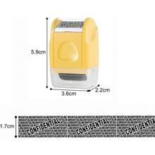 4Pcs ID Theft Protection Stamp Security Data Defender Protect Privacy Roller Set - Amarillo - Ver 7