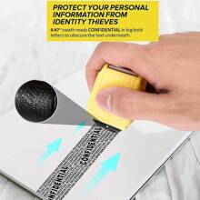 4Pcs ID Theft Protection Stamp Security Data Defender Protect Privacy Roller Set - Amarillo - Ver 5