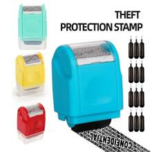 4Pcs ID Theft Protection Stamp Security Data Defender Protect Privacy Roller Set - Amarillo - Ver 8