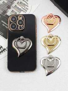 心形镜面指环手机支架，电镀金属指环手机支架，通用型 - 彩色 - 查看 2