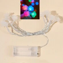 1 件 1.5/3/6 米家居装饰可爱塑料玫瑰花仙女灯串，电池供电，室内装饰玫瑰花灯串，家居装饰，房间装饰，墙壁装饰花灯，适用于婚礼装饰，情人节装饰灯