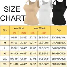 Slimming Women Tummy Control Shapewear Abdomen Compression Camisole Cami Vest Scoop Neck Tank Top Body Shaper Ladies Underwear Undershirts Shaping Tops Shirts Wide Shoulder Strap No Pad - White - View 6