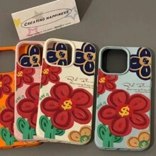 一款时尚迷人的手机壳，饰有美丽的花朵，适用于 iPhone 16、15、14、13、12 和 11 Pro 型号，采用 TPU 材料制成，提供保护。适合家人、朋友、孩子、生日、春季、节日、男朋友、女朋友、情人节的礼物 - 白色 - 查看 5
