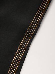 1pc Women's Black Rhinestone Embellished Chiffon Scarf/Neck Wrap, Multifunctional