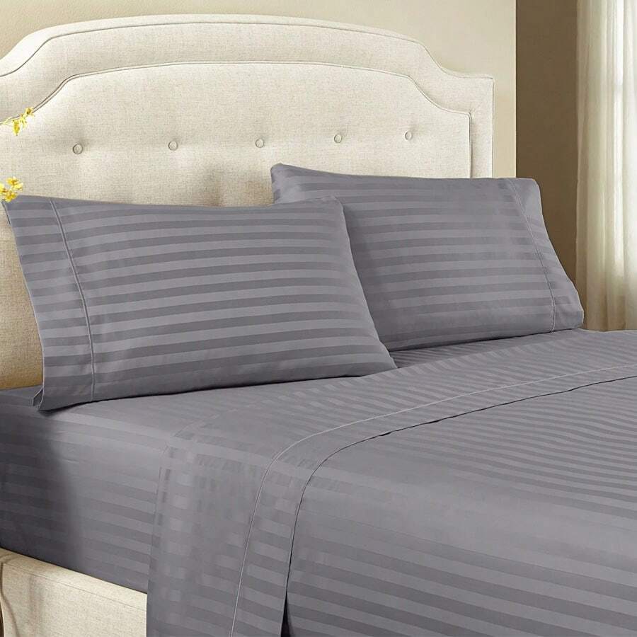 Silk Touch Double Sheet Set - Dark Grey - View 1