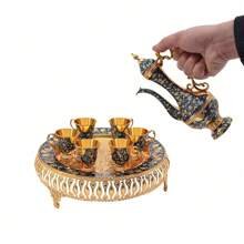 Futchoy European Coffee Cup And Teapot Set Tea Set Set For Tea Table Decoration - Màu xanh lam - Xem 5
