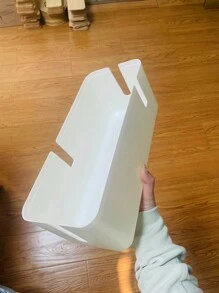 1pc Large Cable Management Box With Wooden Cable Cover, Includes 10pcs Ties And 2pcs Winders, Plastic 7-Hole And 4-Hole Adapter Plug Cable Concealer Box, Spacious Wire Organizer, Socket Protector Hidden Safely Under Desk Or Floor - Great For Home And Office, Gift For Friends, Boyfriend/Girlfriend, Mother's Day, Wedding