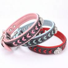 CL156 Woven Decorative Pet Collar, Rhinestone Crown Design Dog Collar, Soft Lining For More Comfort, Suitable For Small/Medium/Large Dogs - Multicolor - View 3
