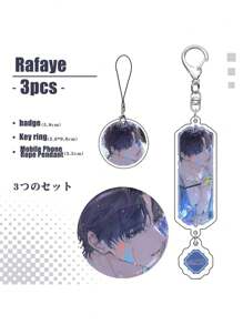 16pcs Love And Deep Space Anime/Game Fanart Sticker Pack, Including Qin Che Double-Flash Sticker, Wrapping Stick Stickers, Laser Ticket, And Keychain - Multicolor - View 16