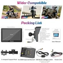 5 Inch Waterproof Touchscreen Carplay Screen For  Motorcycle Portable Carplay Android Auto GPS Navigation Dual Bluetooth Compatible With R1200GS R1250GS S1000XR - w502b - View 8