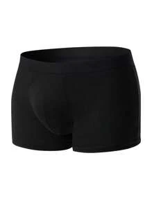 10pcs/Pack Men's Assorted Solid Color Breathable Elastic Waist Briefs, Comfortable Boxers Shorts Underwear, Casual For Plus Size