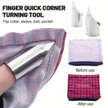 新款领子折叠工具，服装厂快速领子折叠器，可折叠双面领子、双面口袋、双面腰带，不锈钢快速领子折叠工具：适用于衬衫、裤子及五金配件的领子折叠器 - 彩色 - 查看 2