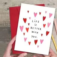 1pc (With You, Life Is Better), Conveys Love, The Positive Impact They Bring To Life. Valentine's Day, Anniversary, Valentine's Day Cards Express Each Other's Appreciation And Appreciation For Each Other's Existence. - Multicolor - View 10