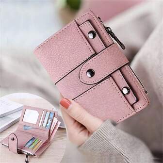 Women Wallets Short Pu Leather S Zipper & Hasp Multifunctional Large Capacity Bag Coin Card Holders Lightweight Fashion Modern Business ZipperCredit Card Business Casual Teachers' Day Teacher Gifts For Anniversary For Birthday Gift For Lady For Female White-Collar Workers For Women Wallet Purse Wallet Small Wallet