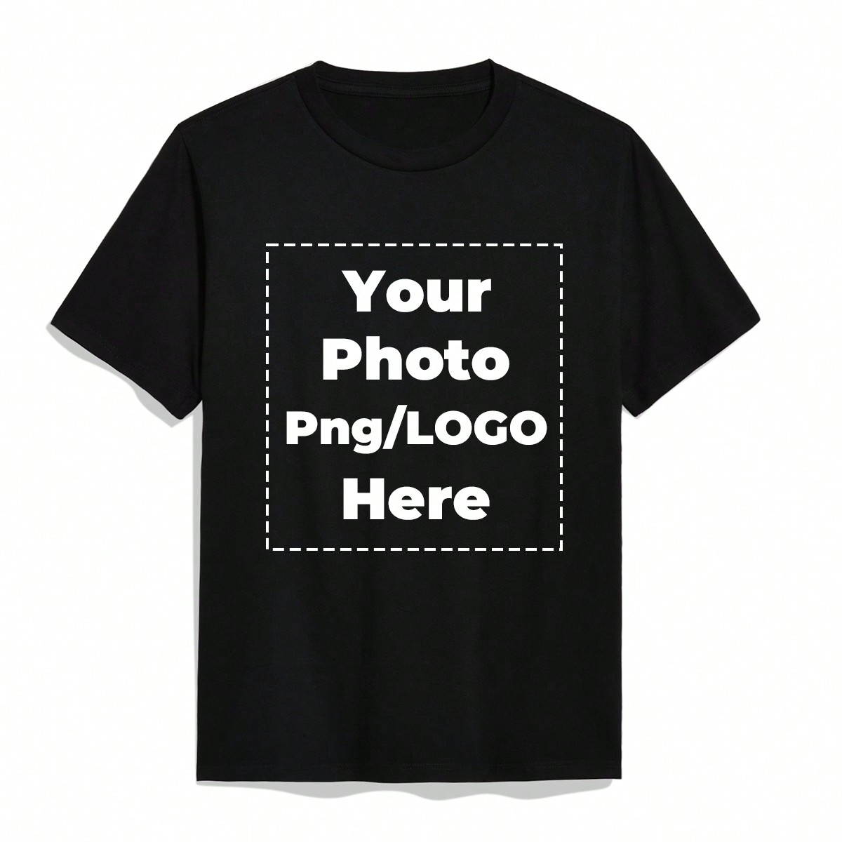 Camiseta Personalizable para Hombre, Sube Tu Foto/PNG/Logo/Diseño Camiseta Negra, Regalo de Vacaciones, Regalo de Aniversario, Uniforme de Equipo, Fe