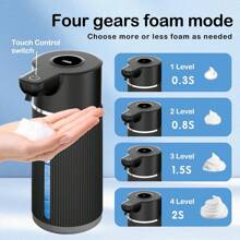 非接触式泡沫皂液器，自动液体皂液器，自动皂液器，厨房皂液器，皂液器，条纹皂液器，高容量电池，USB 充电，桌面和壁挂式两用，4 种模式可调，M15 带 LED 显示屏，M10 带心形标记，350ml-420ml/14.2oz，适用于浴室和厨房 - 多個顏色 - 查看 5