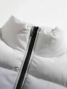 Men's Gradient Color Stand-Up Collar Faux Down Jacket, Loose And Warm Long-Sleeved Stand-Up Collar Down Jacket, Winter Gift