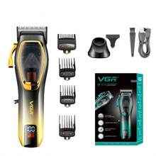 Recortadora de pelo VGR 9000 RPM inalámbrica con pantalla digital recargable, recortadora de acabado para hombres V-674 - Multicolor - Ver 10