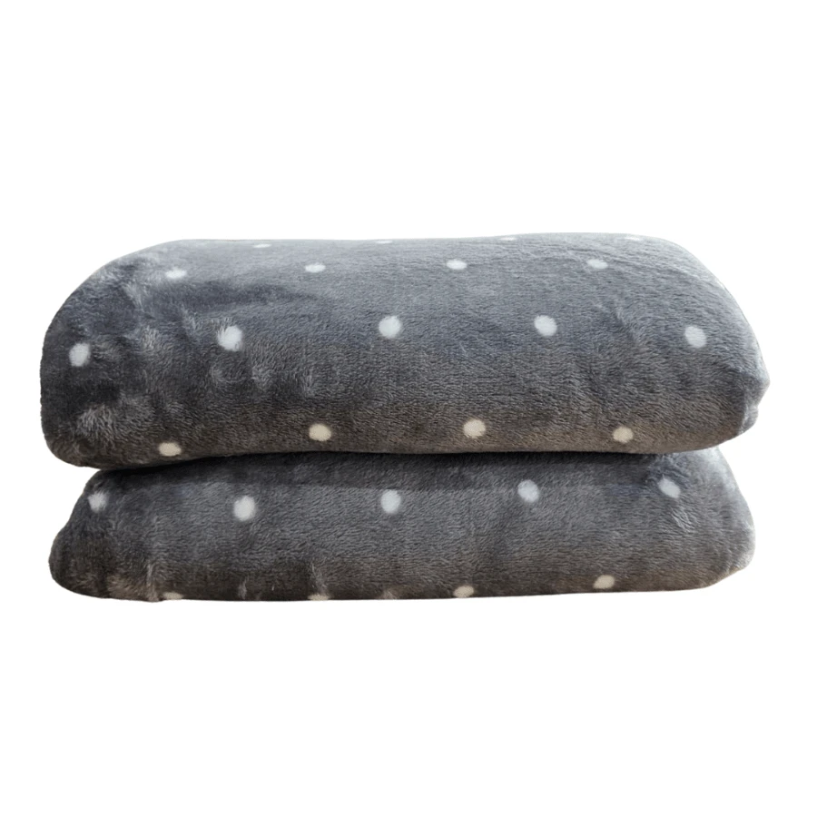 Soft Polka Dot Blanket Queen Extra Soft Anti-Allergic - 灰色 - 查看 1