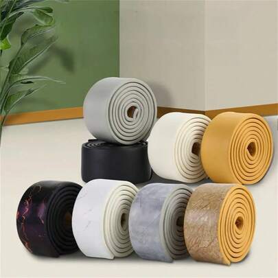 1 件 3.15 英寸 X 78.74 英寸自粘式 3D 墙边框条，加厚防撞装饰条，适用于卧室和客厅角落、踢脚板、角线礼物生日毕业贴纸个性化贴纸