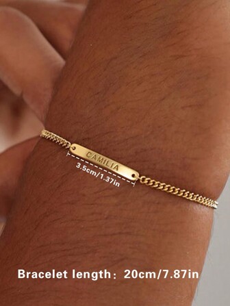 Pulsera personalizada con nombre personalizado, de acero inoxidable ajustable con letra en inglés hecha a mano con cuerda, adecuada como regalo para el Día de San Valentín, el Día de la Madre, compañeros de clase, amigos para fiestas, útiles escolares, para adolescentes, estudiantes de secundaria, estudiantes de preparatoria, estudiantes universitarios, estudiantes de primer año, estudiantes de segundo año, estudiantes de grados inferiores, otoño elegante, utilitario elegante, romance delicado, apariencia glamorosa