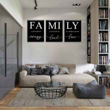 3pcs  Black Home Wall Art Decor Inspirational Quotes Poster A Whole Lot Of Love Print,Family Quotes,Family Sign Canvas Wall Art  Picture Painting  Decor Murals Living Room Restaurants Bedroom Bathroom Kitchen Modern Artwork Decorative Paintings Gifts Stretched And Framed Ready To Hang - 繪畫 - 查看 7