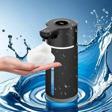 非接触式泡沫皂液器，自动液体皂液器，自动皂液器，厨房皂液器，皂液器，条纹皂液器，高容量电池，USB 充电，桌面和壁挂式两用，4 种模式可调，M15 带 LED 显示屏，M10 带心形标记，350ml-420ml/14.2oz，适用于浴室和厨房 - 多個顏色 - 查看 4