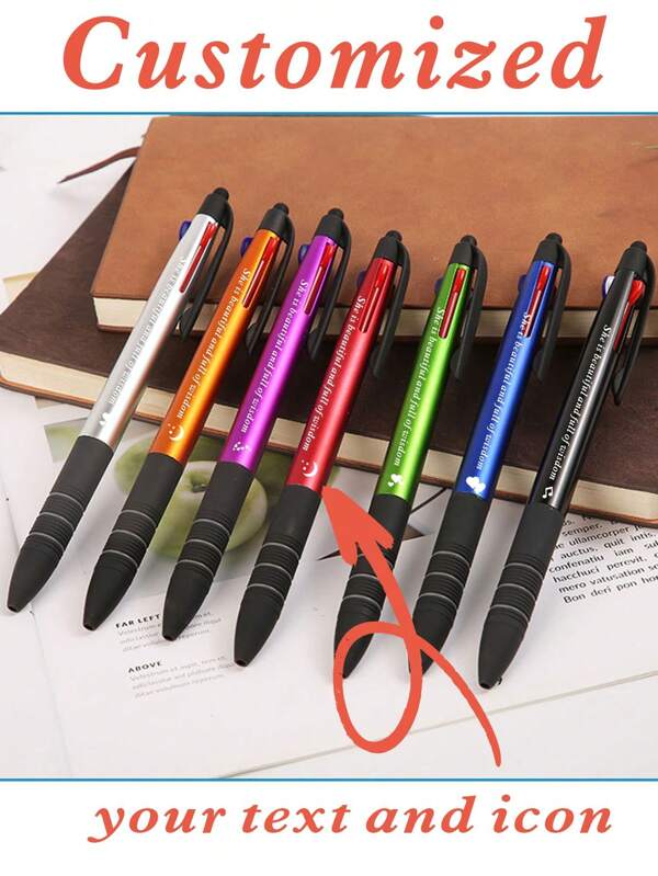 1/6/12Pcs Custom Pens, Engraved Personalized Pens, 3 Colors Writing, Smooth Writing, Even Ink, Random Color Shipping. Party Favors, Bridal Party Favors, Birthday Gifts, Corporate Gifts, Bridesmaid Gifts, Teacher Gifts, School Season, Student Stationery, Exquisite Customized Pens, Women's Gift Pens, Christmas Gifts, Mother's Day Gifts, Best Friends, Father's Day Gifts, Children's Day Gifts, Customized Pens For Student Classes Back To School