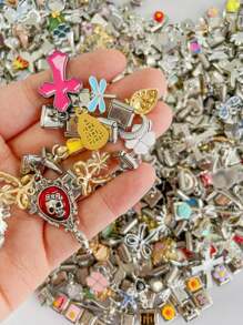 1/18/54/108pcs Christmas & Thanksgiving Random Elegant Italian Beaded Bracelet Set, Includes Assorted Jewelry & Linking Tools, 9mm Modular Bracelet Links, Handmade DIY Jewelry Gifts, Stainless Steel DIY Accessories, Perfect Gifts For Mother's Day, Birthday, Teacher's Day, Back To School For Best Friends - Multicolor - View 15