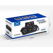 H@F Radio Bocina  Portátil Con  luz RGB Bluetooth Usb Fm Solar - Negro - Ver 8